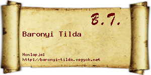 Baronyi Tilda névjegykártya